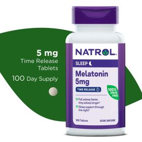 Natrol¬Æ Time-Release Melatonin 5 mg, Dietary Supplement for Restful Sleep, 100 Tablets, 100 Day Supply