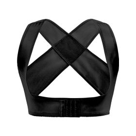 Invisible Body Shaper Corset Women Chest Posture Corrector Belt Back Shoulder Support Brace Posture Correction for Health Care (Color: Black, size: S)